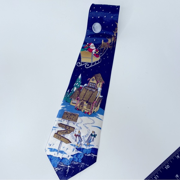 💕2/$20💕 Santa Claus North Pole Christmas Eve Neck Tie - Picture 2 of 8
